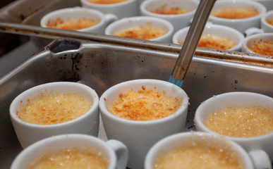 Creme Brulee being seared