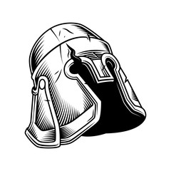 old vintage helmet isolated on white vector