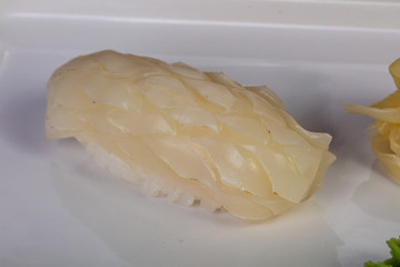 Japanese sushi with squid