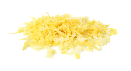 lemon zest isolated on white background. healthy food