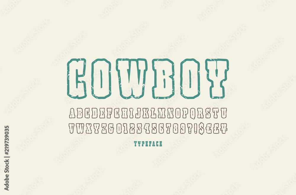 Fototapete hollow serif font in the style of handmade graphics