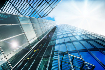 Fototapeta na wymiar steel blue glass high rise building skyscrapers