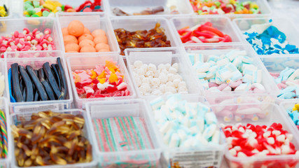 Sweet display on a market