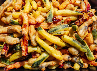 Fresh fried of mixed vegetables