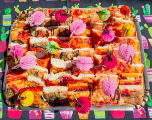 Pizza strips on a plate ready for the party