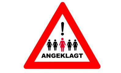 Angeklagt Warnschild