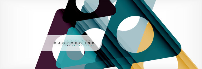 Geometric background, circles and triangles shapes banner. Illustration for business brochure or flyer, presentation and web design layout