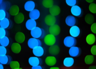 colorful and bright bokeh in the black background.