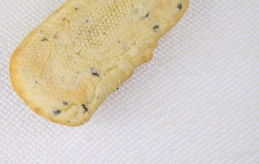 Homemade bread - ciabatta on a light background.