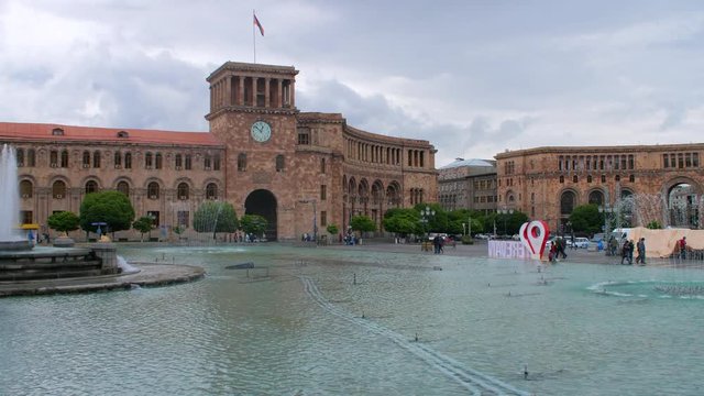 Fountain and building of Republic Square, Yerevan City, Armenia&rsquo;s Capital 1
