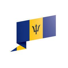 Barbados flag, vector illustration on a white background