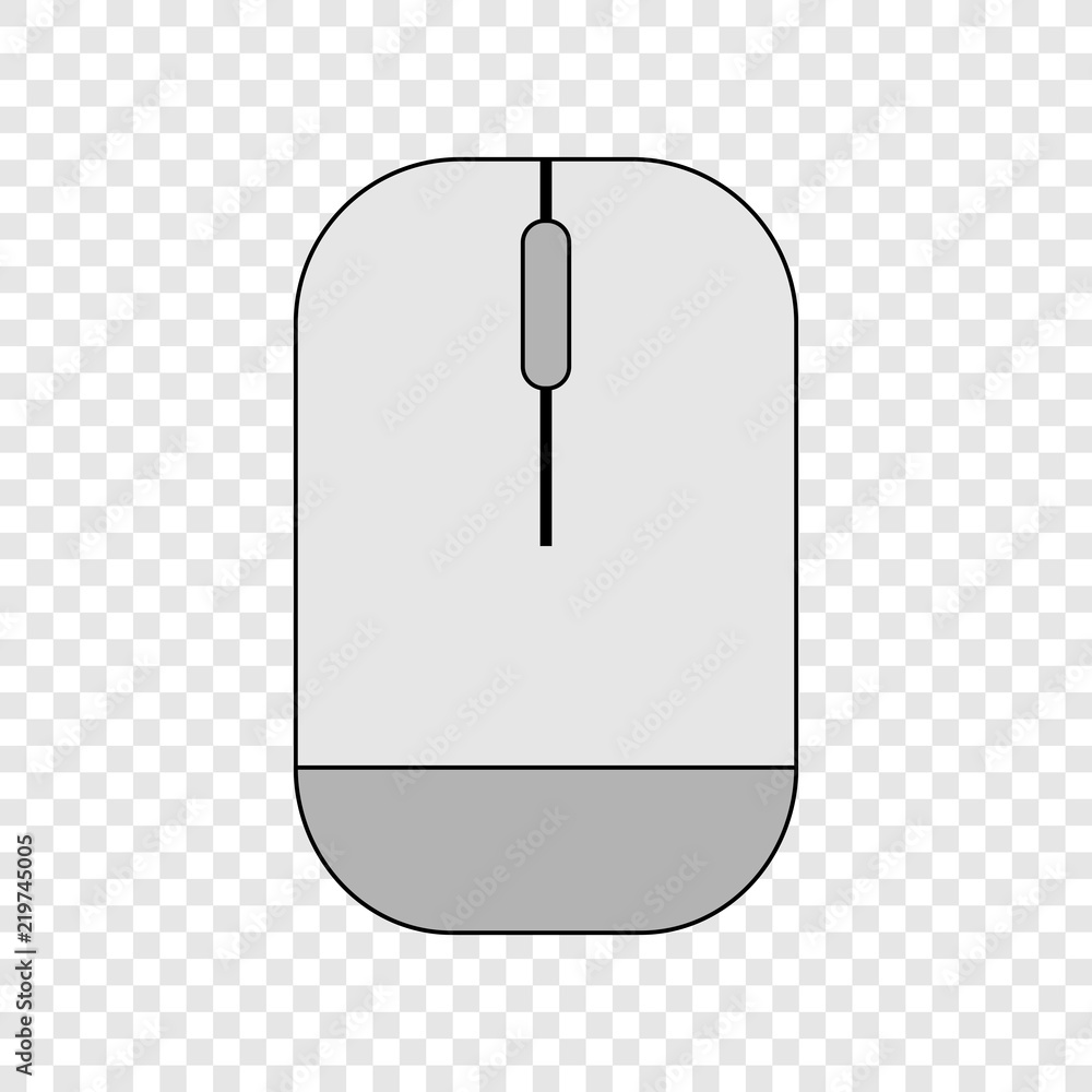 Poster computer mouse colour icon on transparent background