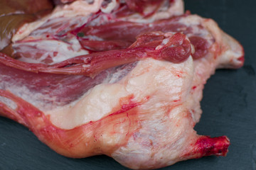 Raw meat of an animal. Nutria.