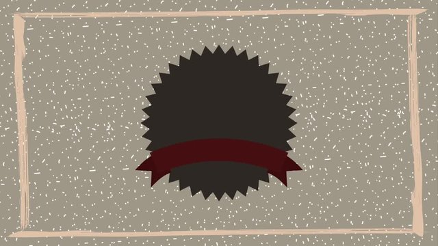label round template ribbon frame vintage style animation hd