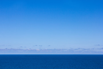 beautiful summer background - blue sea and sky with copy space