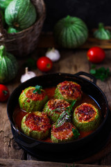 Lebanese stuffed zuccini..selective focus