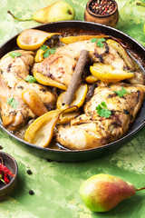 Chicken stewed in pear