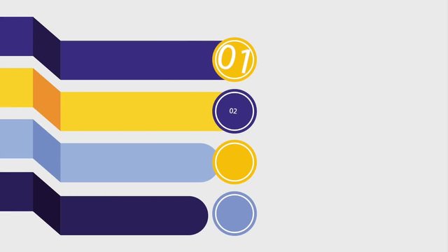 infographic 4 steps parts stages processes template animation hd