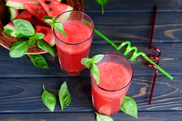 Refreshing summer watermelon cocktail