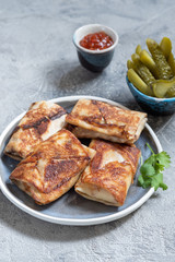 Crepes with ham and cheese