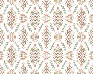 Vector Seamless Pattern in Ethnic Style. Creative tribal endless ornament, perfect for textile design, wrapping paper, wallpaper or site background. Trendy hand drawn boho tile.