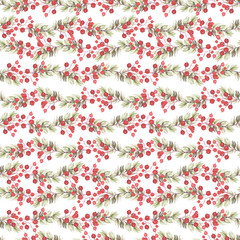 New Year seamless patterns, painted in hand-made water-colors, New Year's attributes and toys, New Year's atmosphere of fun, suitable for printing, truly seamless, of high quality, drawn in a realisti