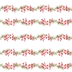 New Year seamless patterns, painted in hand-made water-colors, New Year's attributes and toys, New Year's atmosphere of fun, suitable for printing, truly seamless, of high quality, drawn in a realisti