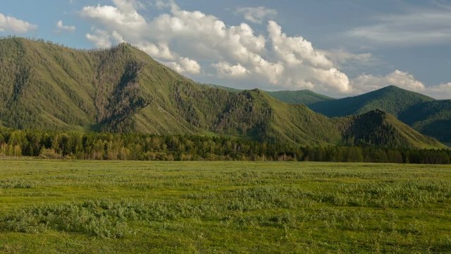 Altai mountains. Beautiful highland landscape. Russia Siberia. Timelapse