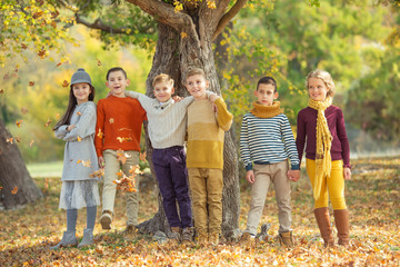 Children's fashion in autumn 
