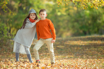 Children's fashion in autumn 
