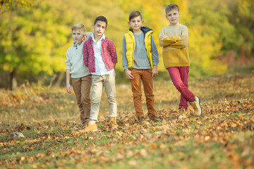 Children's fashion in autumn 
