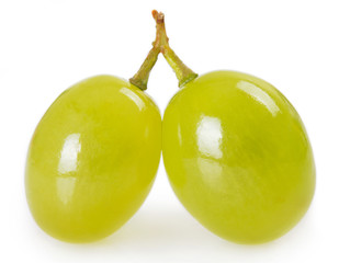 Fresh grapes on white background