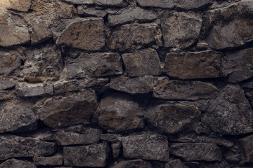 close-up view of old weathered rough grey wall textured background