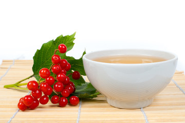 vitamin tea with viburnum berries