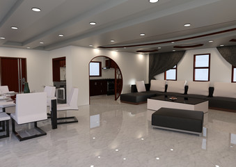 3D Rendering Modern Living Room