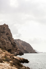 Fototapeta na wymiar huge rock washed by sea or ocean water