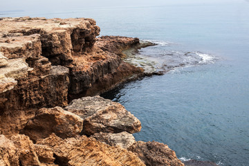 Fototapeta na wymiar huge rock washed by sea or ocean water