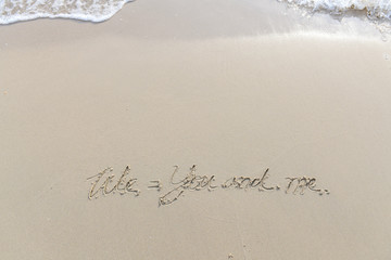 The text We and me written on the sand beach by the sea, Use it as a message is sent