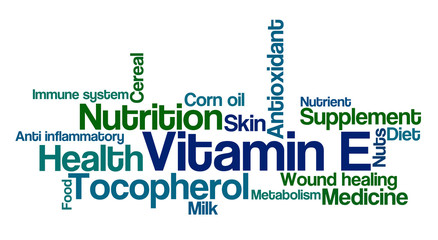 Word Cloud on a white background - Vitamin E