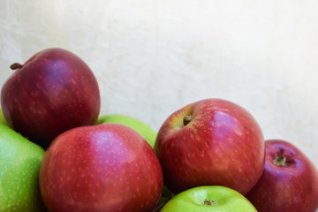 Green and red apples (Malus pumila)