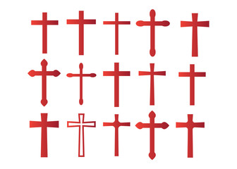 Cross christian. Christian cross icons. line black christian cross