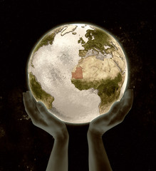 Mauritania on globe win hands
