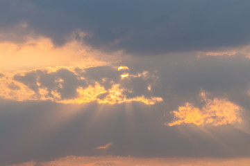 Sky with clouds and sun