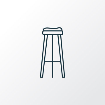 Barstool Icon Line Symbol. Premium Quality Isolated Bar Chair Element In Trendy Style.