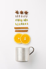 Flat Lay of Ingredients for Mulled Wine