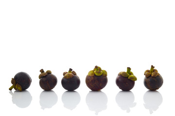 fruits mangosteen on white background