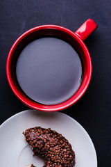 Donut. Sweet food and cup of coffee