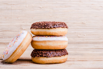 Donut. Sweet icing sugar food.