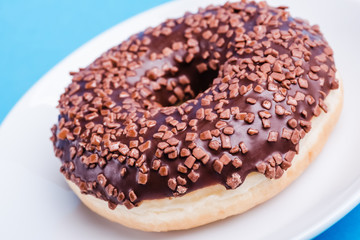 Donut. Sweet icing sugar food.