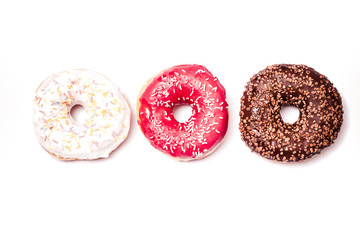 Donut. Sweet icing sugar food.